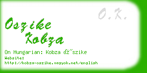 oszike kobza business card
